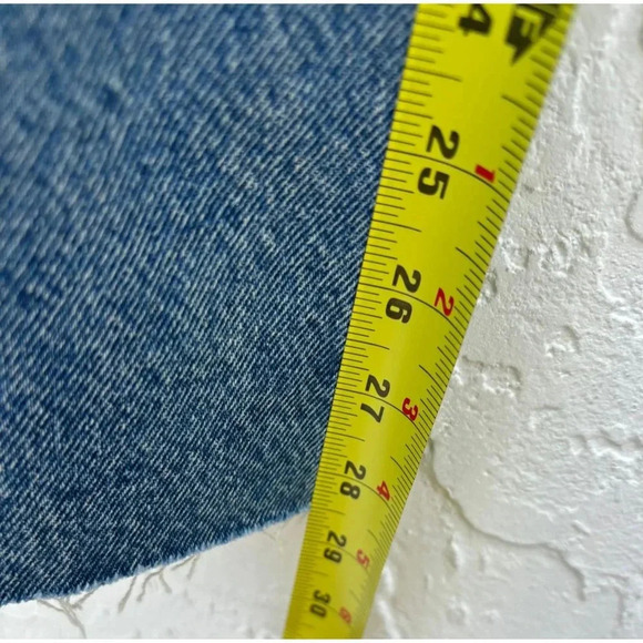 Zara Ruffled Womens Crop Straight Leg Button Fly Patchwork Denim Jeans Blue Sz 4 - Picture 12 of 13